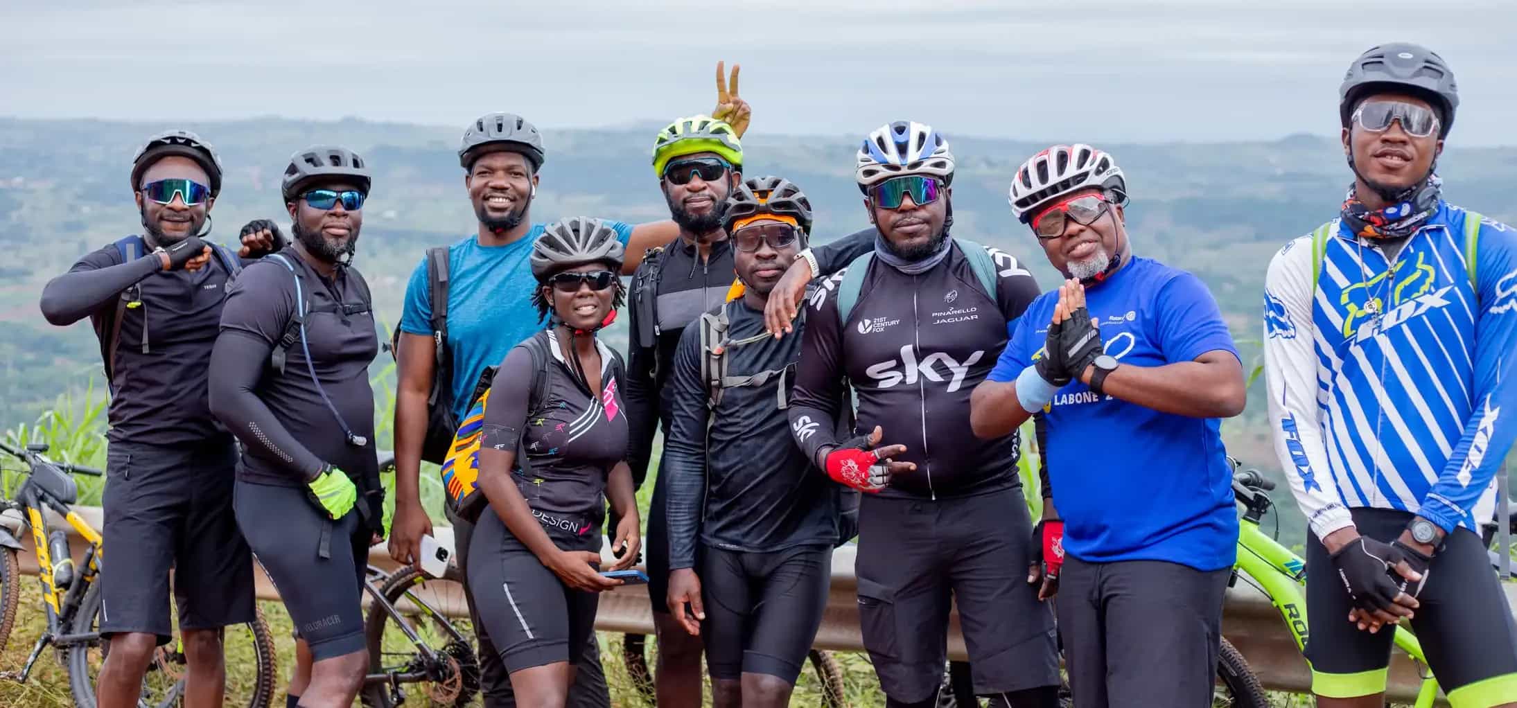 Trivoxo cycling group enjoying an outdoor experience in Ghana