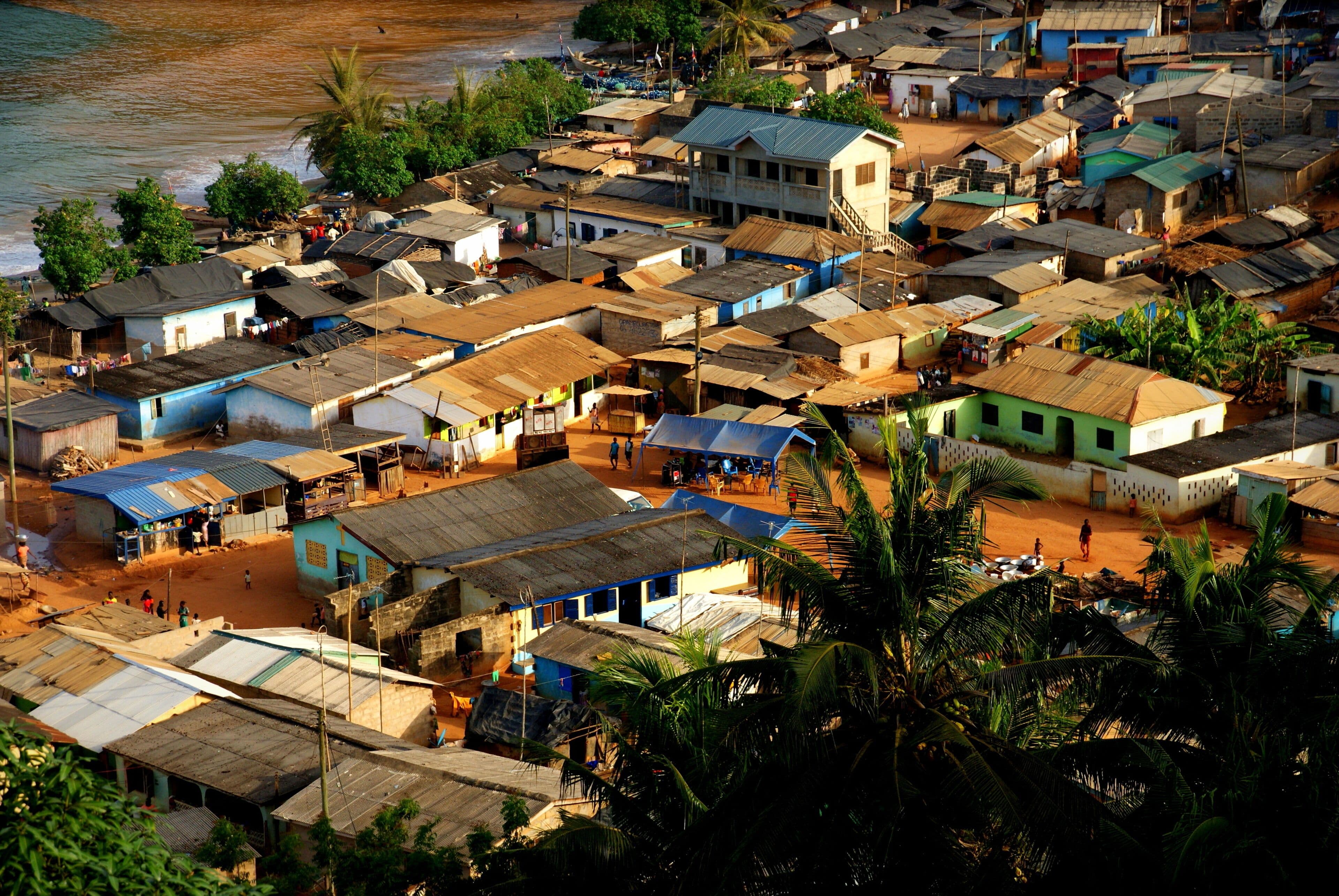 Cape Coast fishing community by the sea